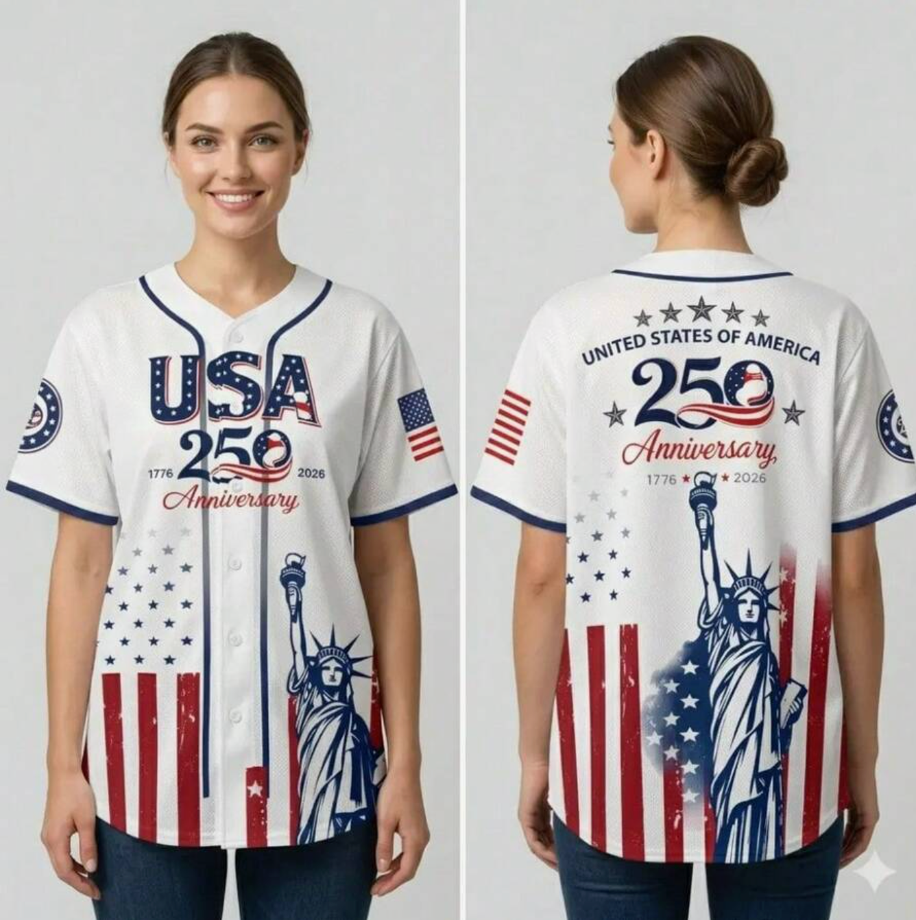 USA 250 Years Anniversary Baseball Jersey